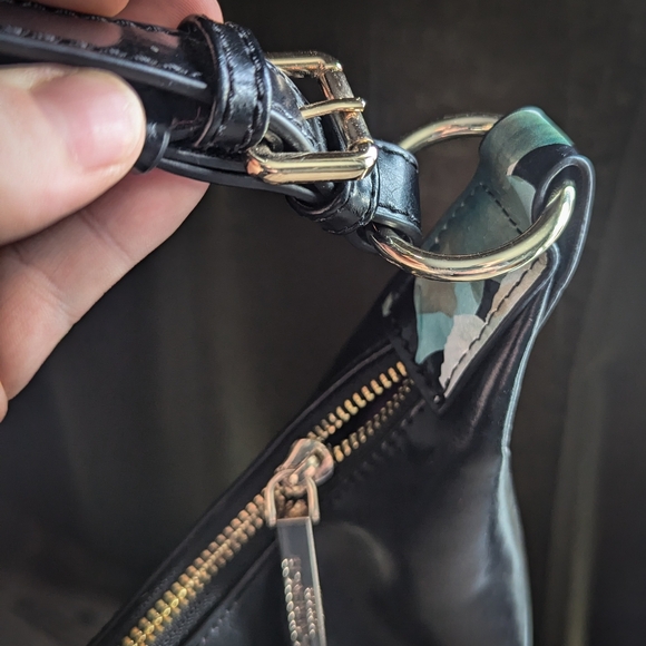 Jack French London Black Leather Expandable Shoulder Bag - Picture 13 of 14